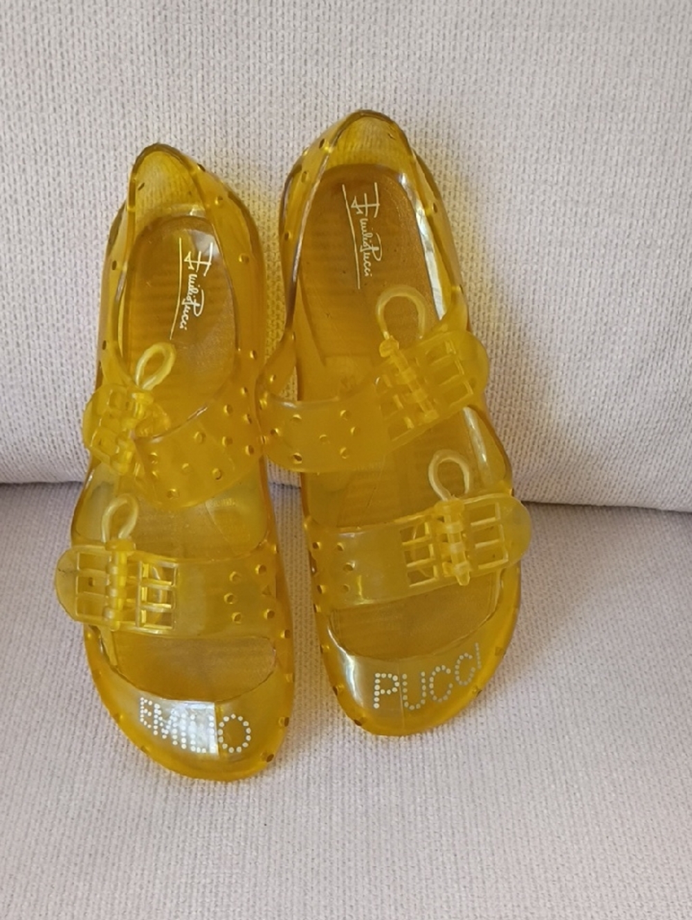 Emilio Pucci Yellow Transparent Jelly Sandals